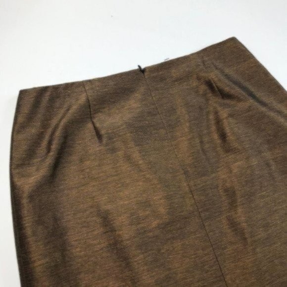 Carlisle Womens Silk Wool Pencil Skirt Size 8 Brown Bronze Sequin Embellished - Picture 6 of 9